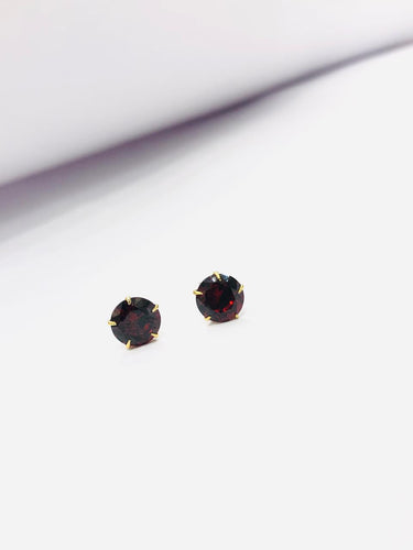 Red Gem Stone Earrings